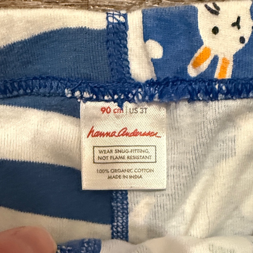 Hanna Andersson 100% Organic Cotton Short John PJ Set w/ Bunny + Striped Print - Picture 4 of 16